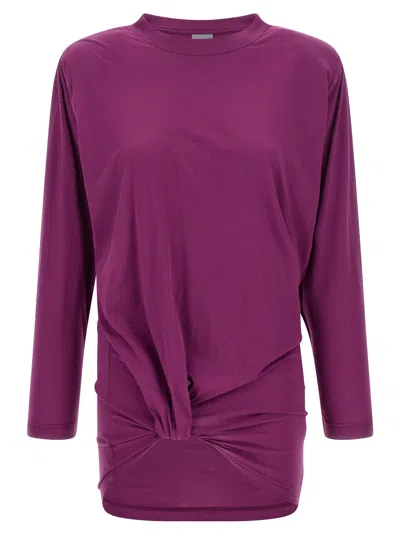 Balenciaga Pleated Pattern T-shirt In Purple