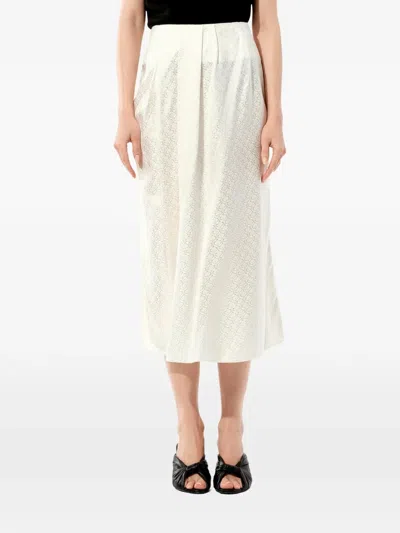 Balenciaga Pleated Satin Skirt In White