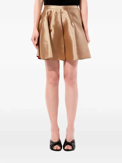 Balenciaga Pleated Satin-finish Shorts In Brown