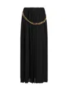 Balenciaga Black Long Pleaded Skirt With Belt In Tech Fabric Woman In Black
