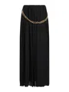 Balenciaga Black Long Pleaded Skirt With Belt In Tech Fabric Woman In Black
