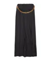 Balenciaga Black Long Pleaded Skirt With Belt In Tech Fabric Woman In Black