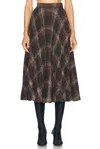 Balenciaga Pleated Skirt With Ruffled Effect In Brown