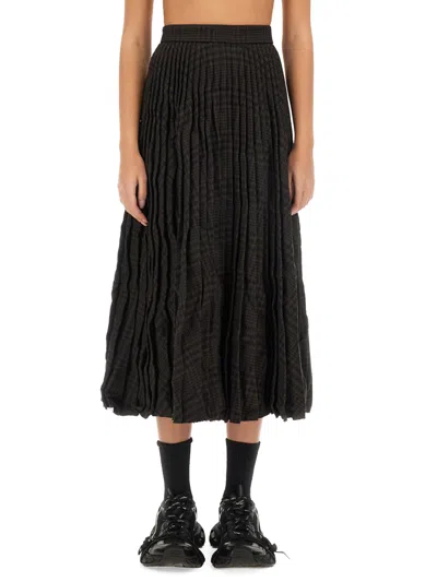 Balenciaga Women Wrinkled Effect Pleated Midi In Brown