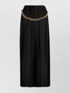 Balenciaga Black Long Pleaded Skirt With Belt In Tech Fabric Woman