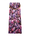 Balenciaga Pleated Floral Print Maxi Skirt In Pink