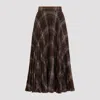Balenciaga Pleated Skirt With Ruffled Effect In Brown