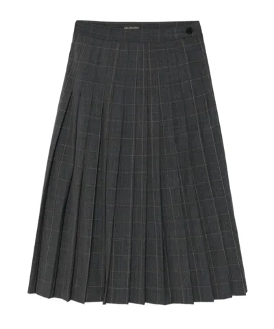 Balenciaga Pleated Skirts In Grey