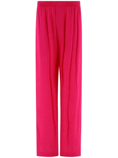 Balenciaga Monogram Wide-leg Pants In Pink