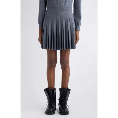 Balenciaga Pleated Wool Skirt In Blue