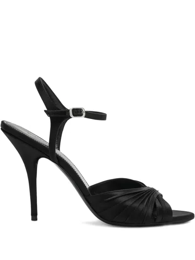 Balenciaga Plissé Dynas Heeled Sandal In Black