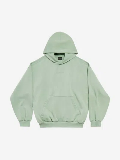 Balenciaga Logo-embroidered Hoodie In Green