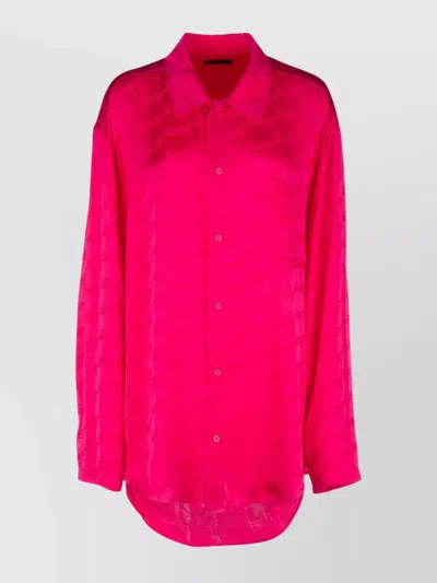 BALENCIAGA POCKETED TEXTURED LONG SLEEVE SHIRT