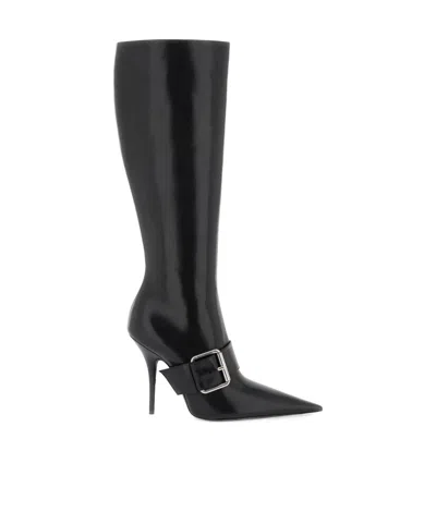 Balenciaga Pointed Boots In Black