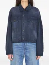 Balenciaga Pointed-collar Denim Jacket In Blue