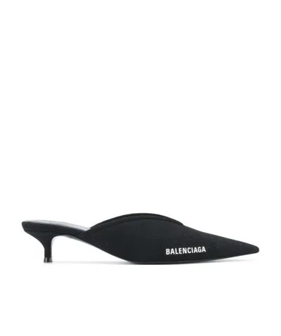 Balenciaga Pointed Muller Shoes In Black