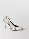 Balenciaga Pointed Square Knife Heel Pumps In White