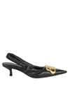 Balenciaga Pointed Toe Slingback Heels With Elasticized Opening In Black