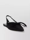 Balenciaga Pointed Toe Slingback Sandals With Bow Detail
