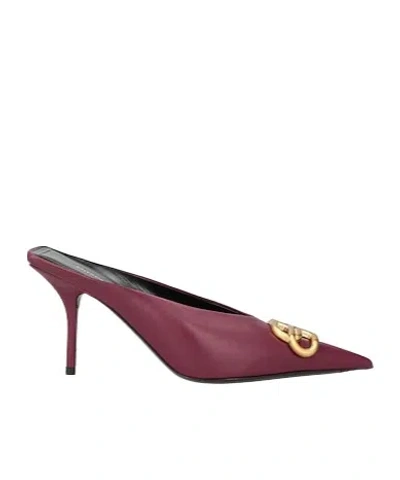 Balenciaga Pointed-toe Stiletto-heel Mules In Red