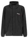 Balenciaga Polyester Jacket With Elastic Cuffs And Hooded Design In Black