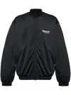 Balenciaga Black Sweatshirt With High Neck And Front And Rear Logo Print In Cotton Blend Man In Black