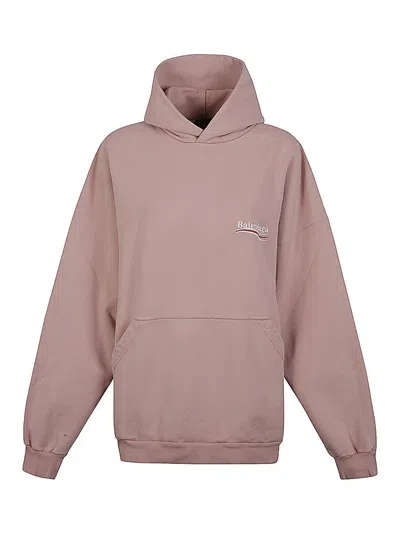 Balenciaga Political Campaign Cotton Hoodie In Nude & Neutrals