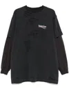Balenciaga Women Political Campaign Cotton T-shirt In Black