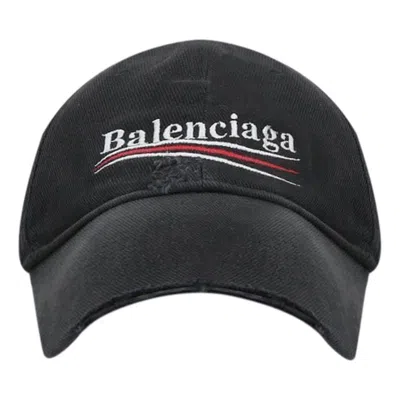 Balenciaga Political Campaign Distressed Cap 'grey' In Black