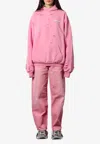 Balenciaga Hooded Knitwear With Distressed Detailing And Front Pocket In Pink