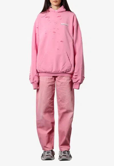 BALENCIAGA POLITICAL CAMPAIGN DISTRESSED HOODIE