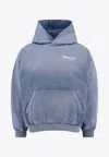 Balenciaga Political Campaign Hooded Sweatshirt In Blue
