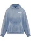 Balenciaga Political Campaign Hooded Sweatshirt In Blau
