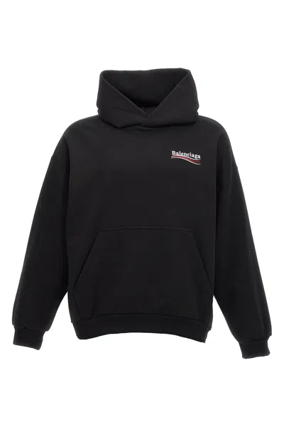 Balenciaga Distressed Political Campaign Hoodie In Black