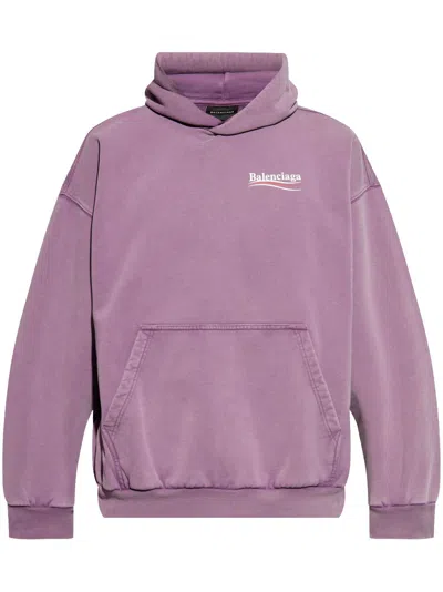 Balenciaga Cotton Political Campaign Hoodie In Green