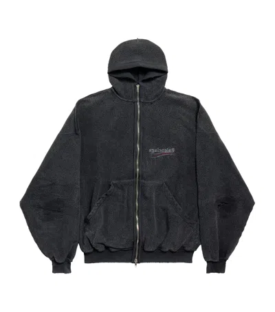BALENCIAGA POLITICAL CAMPAIGN INSIDE-OUT ZIP-UP HOODIE