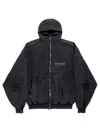 Balenciaga Large Zip-up Hoodie In Black