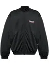 Balenciaga Black Sweatshirt With High Neck And Front And Rear Logo Print In Cotton Blend Man In Black