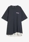 Balenciaga Political Campaign Layered T-shirt In Blue