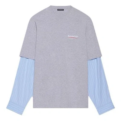 Balenciaga Political Campaign Layered T-shirt 'grey' In Gray