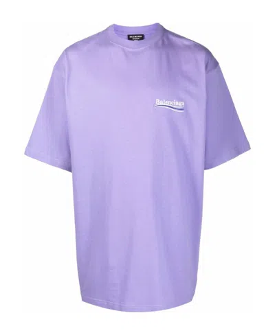 Balenciaga Political Campaign Logo-print T-shirt In Blue