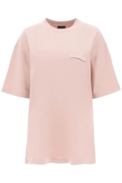 Balenciaga Light Pink Cotton Political Campaign T-shirt