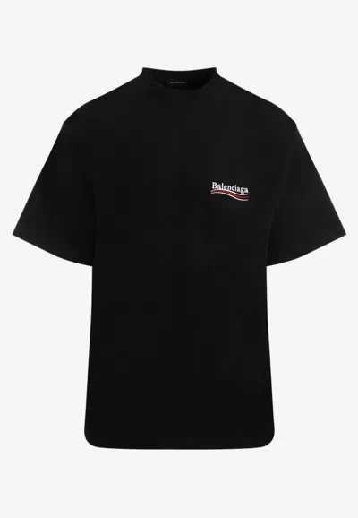 Balenciaga Political Campaign Logo T-shirt In Black