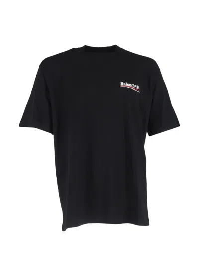 Pre-owned Balenciaga Political Campaign Logo T-shirt In Black