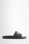 Balenciaga Embossed Logo Slip-on Sandals With Moulded Footbed In Black