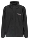 Balenciaga Polyester Jacket With Elastic Cuffs And Hooded Design In Black