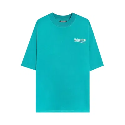 Pre-owned Balenciaga Political Campaign T-shirt 'lake Green' | Men's Size L