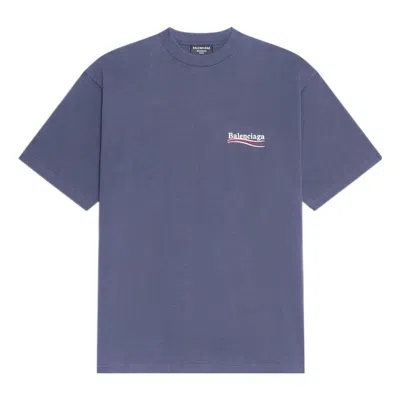 Balenciaga Political Campaign T-shirt Large Fit 'dark Grey' In Blue