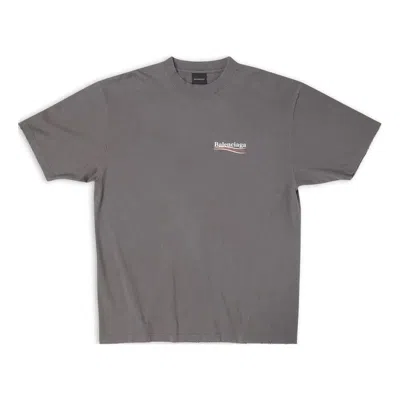 Balenciaga Political Campaign T-shirt Large Fit 'grey' In Gray