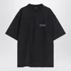Balenciaga Men Graphite Cotton Oversize T-shirt